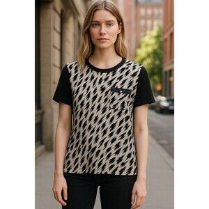 Calvin Klein Geometric Animal Print Short Sleeve Top